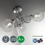 Lampada da soffitto a LED per soggiorno o salotto con 3 faretti I plafoniera moderna fantasia a braccia intrecciate con motivo a filo di ferro I include 3 lampadine da 3,5W I 230V I G9 I IP20