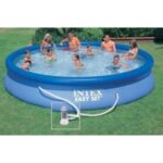 Intex 28158 Set Piscina Portante Easy Tonda con Pompa, Blu, 457 cm