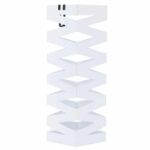 SONGMICS Portaombrelli Porta ombrelli 49 cm Bianco in Ferro Quadro con Gancini e Vaschetta Scolapioggia LUC16W