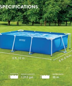 Intex 28272NP - Piscina Fuori Terra Rectangular Frame Rettangolare, 3834 L, Acciaio e PVC, Blu, 300x200x75 cm