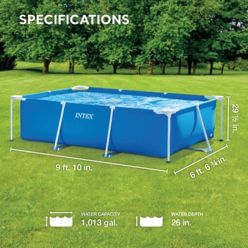 Intex 28272NP - Piscina Fuori Terra Rectangular Frame Rettangolare, 3834 L, Acciaio e PVC, Blu, 300x200x75 cm