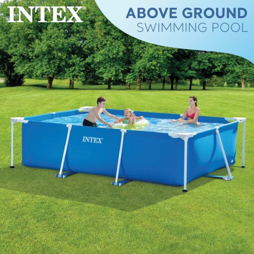 Intex 28272NP - Piscina Fuori Terra Rectangular Frame Rettangolare, 3834 L, Acciaio e PVC, Blu, 300x200x75 cm