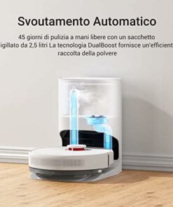 Robot Aspirapolvere Lavapavimenti con Svuotamento Automatico - dreame D10 Plus,Polvere, Navigazione LiDAR Rilevamento Ostacoli, Aspirazione 4000Pa Tappeti Peli Animali, Autonomia 170min, WiFi/Alexa/APP