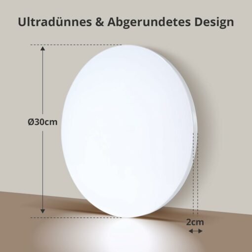 Plafoniera LED Soffitto, 32W Lampada da Soffitto 6500K, Plafoniere LED a Soffitto 1400LM, Lampadari Moderni per Soggiorno Camera da Letto Bagno Cucina Balcone, Ø30CM