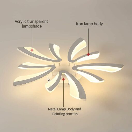 Comely Plafoniera LED Soffitto Dimmerabile, Lampada da Soffitto con Telecomando, 48W 5400LM 3000K~6500K Dia72cm, Acrilico Moderna Plafoniera per Soggiorno Camera da Letto, Bianco