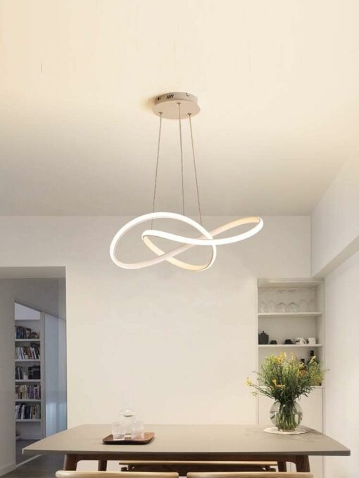 MOUNM Lampadario Soggiorno, Lampada a Sospensione 30W 3000Lumens, Lampadari a LED Dimmerabili 3000K-6000K con Telecomando, Adatto per Sala da Pranzo, Soggiorno, Camera da Letto, Ufficio, ecc.