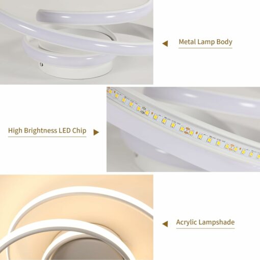 Comely Lampada da Soffitto LED, 36W Plafoniera LED Moderna per Camera da Letto, Lampadario Led Luce Calda 3000K per Soggiorno Cucina Bagno Corridoio