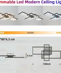 JSZ Plafoniera LED Soffitto Dimmerabile Soggiorno Lamp Moderno Rettangolo Quadrato Designer Lampada a Sospensione con telecomando Cucina acrilica Sala pranzo Ufficio Scala Ufficio Soggiorno Lampadari