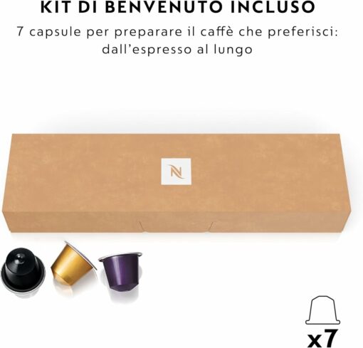 Nespresso Inissia EN80.B, Macchina da caffè di De'Longhi, Sistema Capsule Nespresso, Serbatoio acqua 0.7L, Nero