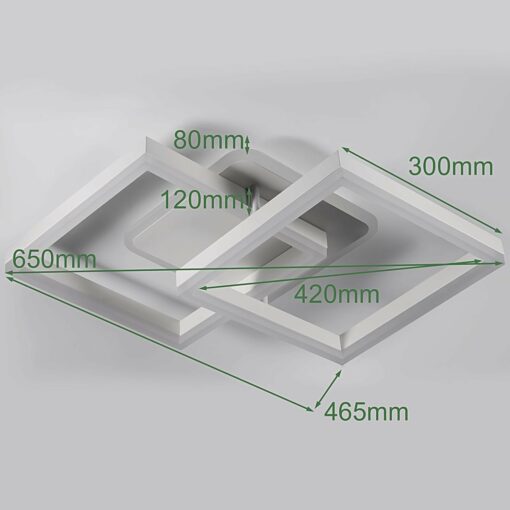 Anten plafoniera led soffitto moderna plafoniera salotto Dimmerabile, 40W 3600LM Lampada da Soffitto, Funzione di Memoria, per Soggiorno, Camera da Letto, Sala da Pranzo, Bianco 65x42x12cm