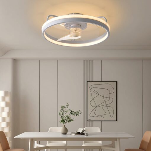 Baerolc Ventilatore da Soffitto con Luce, 40CM Dimmerabile Plafoniera con Ventilatore con Telecomando, 6- Marce Lampadario con ventilatore da soffitto, Temporizzazione ventilatore silenzioso