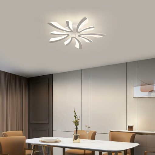 Comely Plafoniera LED Soffitto Dimmerabile, Lampada da Soffitto con Telecomando, 48W 5400LM 3000K~6500K Dia72cm, Acrilico Moderna Plafoniera per Soggiorno Camera da Letto, Bianco