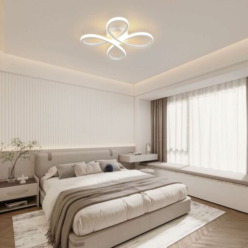 Plafoniera LED Soffitto,30W 3500K Bianco Caldo Lampada da Soffitto Moderna Fiore Design, Acrilico Lampadario LED Soffitto Bianco per Camera da Letto, Soggiorno, Sala da Pranzo, Balcone, Cucina