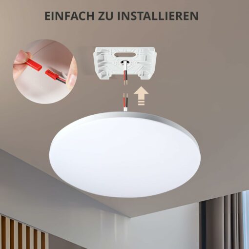 Plafoniera LED Soffitto, 32W Lampada da Soffitto 6500K, Plafoniere LED a Soffitto 1400LM, Lampadari Moderni per Soggiorno Camera da Letto Bagno Cucina Balcone, Ø30CM