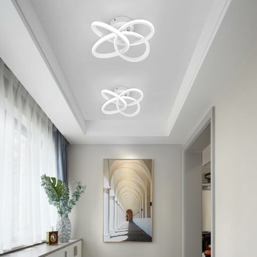 Plafoniera LED,Lampada da Soffitto Moderna 36W 3900lm, Plafoniere Design Fiore,Lampadario acrilico bianca per Soggiorno Cucina Bagno Camera da Letto Corridoio,Luce Bianco Freddo 6000K,Diametro 31cm