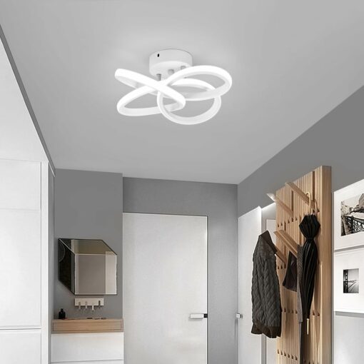 Plafoniera LED,Lampada da Soffitto Moderna 36W 3900lm, Plafoniere Design Fiore,Lampadario acrilico bianca per Soggiorno Cucina Bagno Camera da Letto Corridoio,Luce Bianco Freddo 6000K,Diametro 31cm