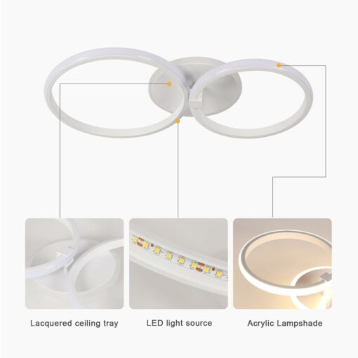 DELIPOP Plafoniera Led Soffitto Moderna, 42W 4700LM Lampada LED Soffitto Rotondo, Bianco Lampadario Soffitto in Acrilico per Soggiorno Camera da Letto Cucina, Bianco Caldo 3000K