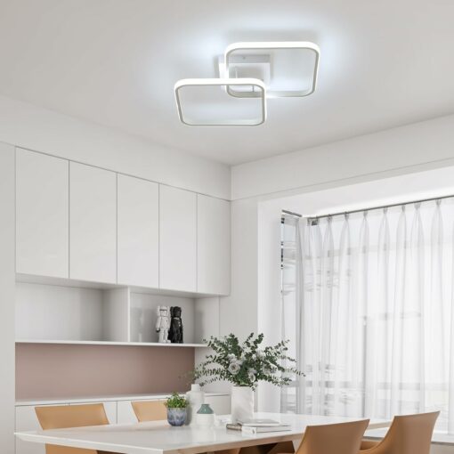 Osairous Plafoniera LED Soffitto 42W 4700LM, Lampada da Soffitto Quadrata Moderna Bianco, Plafoniera in Acrilico per Camera da Letto Soggiorno Cucina Studio Ufficio, 6500K Luce Bianca Fredda, 59CM