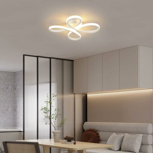 Plafoniera LED Soffitto,30W 3500K Bianco Caldo Lampada da Soffitto Moderna Fiore Design, Acrilico Lampadario LED Soffitto Bianco per Camera da Letto, Soggiorno, Sala da Pranzo, Balcone, Cucina