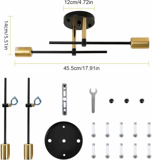 Riserva Lampadario Soffitto Industrial, Forma DIY Plafoniera Sputnik E27 Moderno, Lampada da Soffitto in Ferro Vintage per Camera da letto, Soggiorno, Cucina, Corridoio