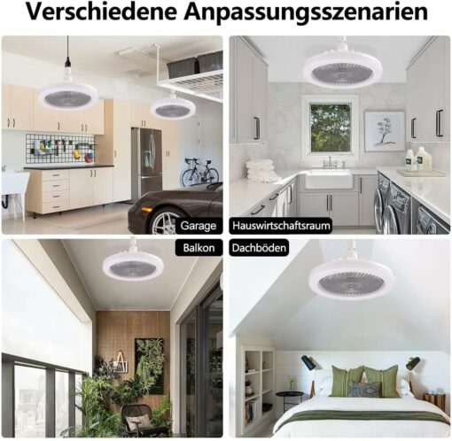 Lampadario con Ventilatore da Soffitto,E27 Ventola Soffitto con Luce,Plafoniera con Ventilatore da Soffitto,Ventilatore a Soffitto con Luce e Telecomando,Luce con ventilatore da soffitto (grigio)