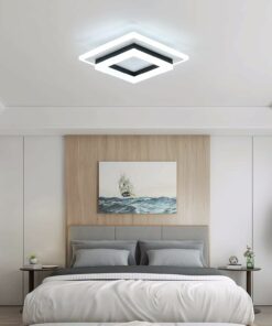 Comely Lampada da soffitto a LED, 24W Plafoniera LED Moderna Quadrata Bianca in Acrilico, Lampadario LED Soffitto per Soggiorno, Bagno, Corridoio,Luce Bianca Fredda 6500K