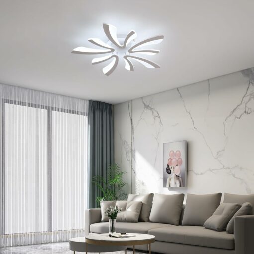 Comely Plafoniera LED Soffitto Dimmerabile, Lampada da Soffitto con Telecomando, 48W 5400LM 3000K~6500K Dia72cm, Acrilico Moderna Plafoniera per Soggiorno Camera da Letto, Bianco