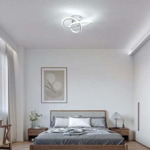 Comely Lampada da Soffitto LED Moderna, 22W 2500lm Creativo Forma di Fiore Plafoniera LED Soffitto, Illuminazione a soffitto per Camera da letto Sala Cucina Bagno Corridoio, Bianco Freddo 6500K