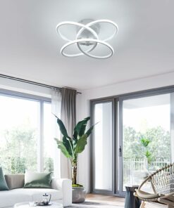 Comely Plafoniera LED, 38W 4500LM Forma di Fiore Lampada da Soffitto LED, Lampadario Soggiorno Moderno Acrilico Bianco per Soggiorno, Sala da Pranzo, Camera da Letto, Luce Bianca Fredda 6500K