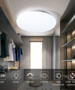 Plafoniera LED Soffitto, 32W Lampada da Soffitto 6500K, Plafoniere LED a Soffitto 1400LM, Lampadari Moderni per Soggiorno Camera da Letto Bagno Cucina Balcone, Ø30CM