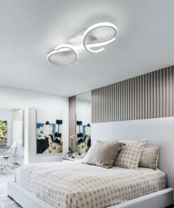 Comely Plafoniera LED, Creativa Forma Geometrica Lampada da Soffitto Bianca, 36W Lampadario LED Soffitto Moderno per Soggiorno, Camera da letto, Ufficio, Cucina e Sala da pranzo, Luce Fredda 6500K