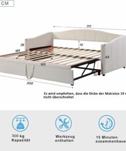 Dolamaní Divano letto 90/180x200 cm per adulti 2 persone, letto estraibile stessa altezza letto allungabile per letto matrimoniale, letto multifunzione in tessuto di velluto delicato sulla pelle