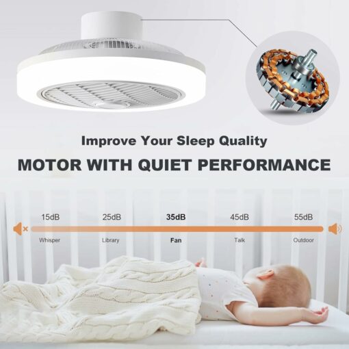 IZOWE RGB Ventilatore da Soffitto 45CM LED Lampadario con Ventilatore Soffitto 3 Velocità Ventilatore da Soffitto con Luce e Telecomando 3 Temperature Ventilatore a Soffitto Camera da Letto Discoteca