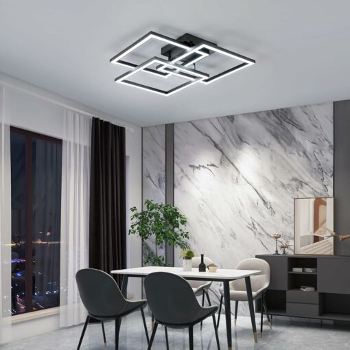 Comely Plafoniera LED Soffitto Dimmerabile 62cm, 40W 4500LM Lampadario LED Soffitto Quadrato con Telecomando 3000K-6500K, Lampade da Soffitto Design Moderna per Soggiorno Camera da Letto Cucina