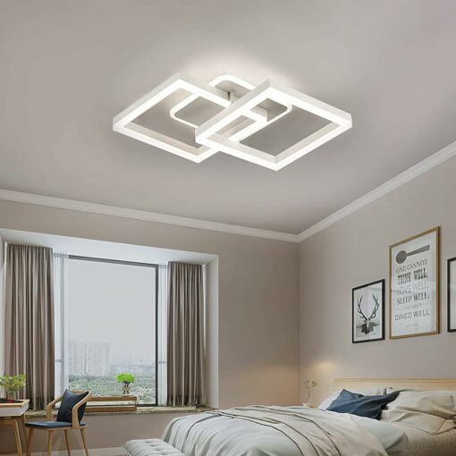 Anten plafoniera led soffitto moderna plafoniera salotto Dimmerabile, 40W 3600LM Lampada da Soffitto, Funzione di Memoria, per Soggiorno, Camera da Letto, Sala da Pranzo, Bianco 65x42x12cm