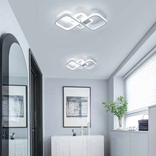 Comely Plafoniera LED Soffitto Quadrata Moderno, 36W 4050LM 40.5cm Lampada da Soffitto LED Moderna Acrilico, Lampadario LED Soffitto Bianco per Camera da Letto, Soggiorno, Luce Bianca Fredda 6500K