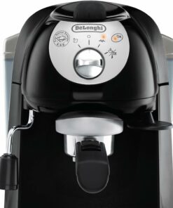 De'Longhi EC201.CD.B Macchina manuale da Caffè Espresso e Cappuccino, Caffè in Polvere o in Cialde E.S.E., Montalatte classico per Cappuccini, Serbatoio Estraibile da 1.1 L, Caldaia acciaio inox