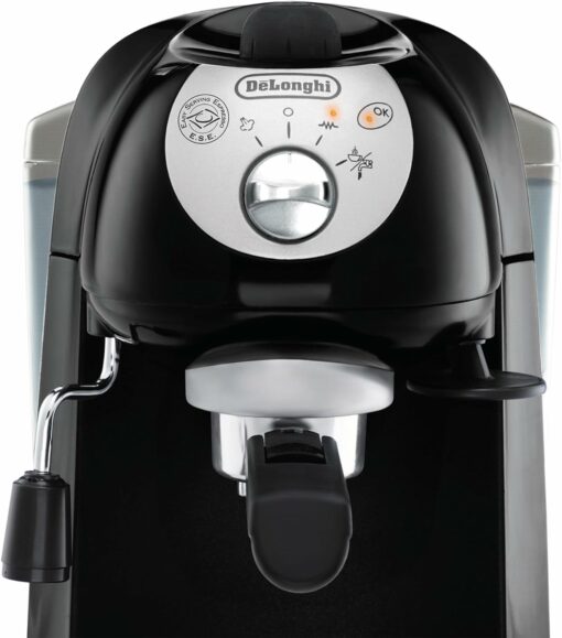 De'Longhi EC201.CD.B Macchina manuale da Caffè Espresso e Cappuccino, Caffè in Polvere o in Cialde E.S.E., Montalatte classico per Cappuccini, Serbatoio Estraibile da 1.1 L, Caldaia acciaio inox