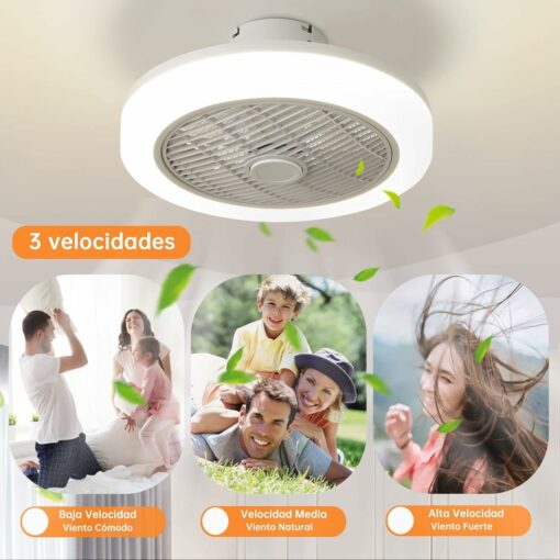 IZOWE RGB Ventilatore da Soffitto 45CM LED Lampadario con Ventilatore Soffitto 3 Velocità Ventilatore da Soffitto con Luce e Telecomando 3 Temperature Ventilatore a Soffitto Camera da Letto Discoteca