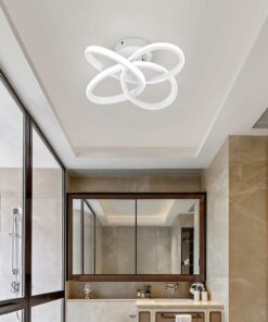 Plafoniera LED,Lampada da Soffitto Moderna 36W 3900lm, Plafoniere Design Fiore,Lampadario acrilico bianca per Soggiorno Cucina Bagno Camera da Letto Corridoio,Luce Bianco Freddo 6000K,Diametro 31cm