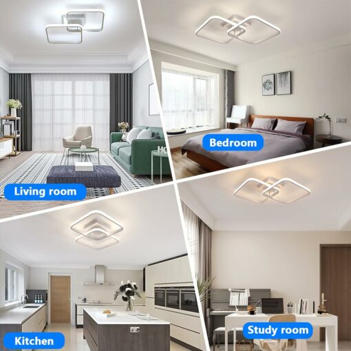 Osairous Plafoniera LED Soffitto Dimmerabile, 50W 5625LM Lampadario LED Soffitto con Telecomando 3000K-6500K, Quadrata Plafoniere Camera da Letto Moderna per Cucina Soggiorno Corridoio, 59CM