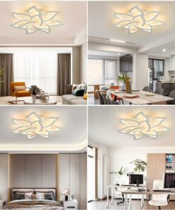 Plafoniera Led soffitto stile Moderno, Dimmerabile Lampadario Camera da letto con Telecomando, 80 W (85 * 11cm)