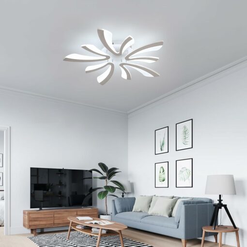 Comely Plafoniera LED Soffitto Dimmerabile, Lampada da Soffitto con Telecomando, 48W 5400LM 3000K~6500K Dia72cm, Acrilico Moderna Plafoniera per Soggiorno Camera da Letto, Bianco