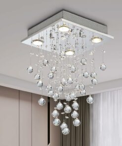 BESTIER Moderno cristallo goccia di pioggia lampadario illuminazione a incasso LED plafoniera lampada a sospensione per sala da pranzo bagno camera da letto soggiorno 4 GU10 LED Lampadine richiesto