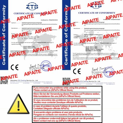 AiPaiTe Ventilatore dimmerabile,plafoniera con ventilatore a soffitto,plafoniera con telecomando,funzione di memoria e funzione di rotazione inversa 69CM