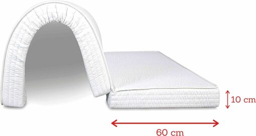 EVERGREENWEB - Materasso Matrimoniale 160x190 H 10 cm Pieghevole su Seduta per Divano Letto, Prontoletto, Lastra in Poliuretano Ortopedico, Rivestimento con Laccetti di Fissaggio, Mod. Bed Sofa