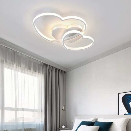 Riserva Plafoniera LED Soffitto Moderna Dimmerabile, 64W 4800LM Lampada da Soffitto Design a Forma di Cuore, Plafoniera con Telecomando/APP per Camera da Letto, Soggiorno, Cucina, Φ50cm