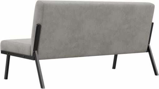 Dripex Divano a 2 posti, in tessuto, moderno, con telaio in metallo, divano lounge con schienale, divano doppio per soggiorno, camera da letto, portata 150 kg, 112 x 75 x 68 cm, grigio