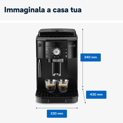 De'Longhi Perfetto Magnifica S ECAM11.112.B, Macchina da caffè Automatica per Espresso e Cappuccino, Chicchi macinati al momento, 4 Bevande One Touch, Montalatte classico, Spegnimento Automatico