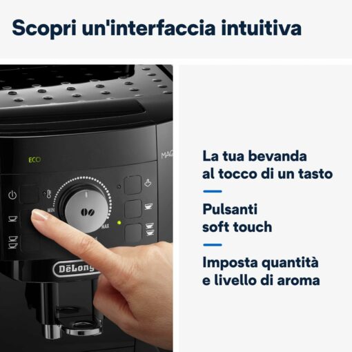 De'Longhi Perfetto Magnifica S ECAM11.112.B, Macchina da caffè Automatica per Espresso e Cappuccino, Chicchi macinati al momento, 4 Bevande One Touch, Montalatte classico, Spegnimento Automatico